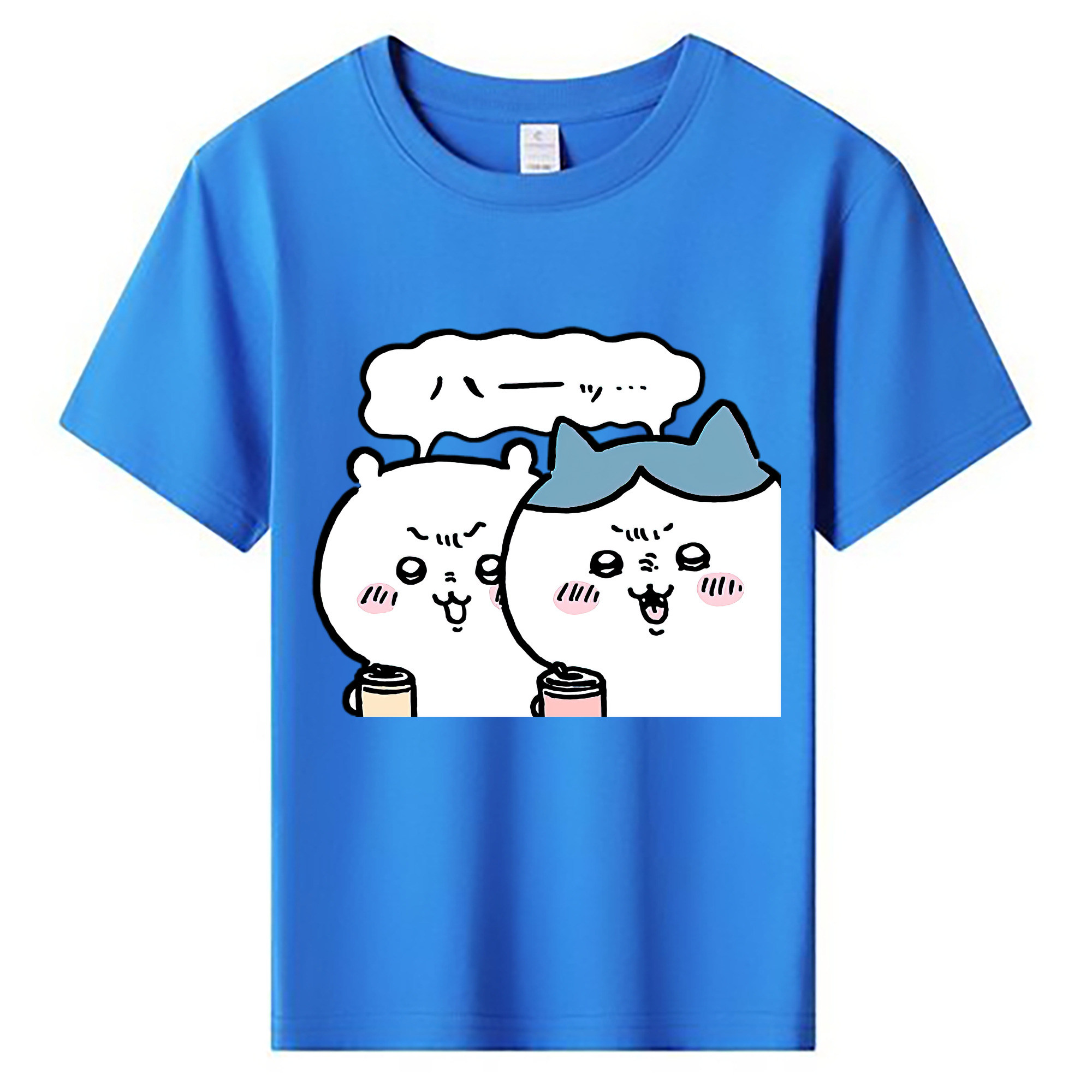 （画像用） ちいかわ ハチワレ Chii-kawa hachiware 綿100％キッズTシャツ（フロントプリント）